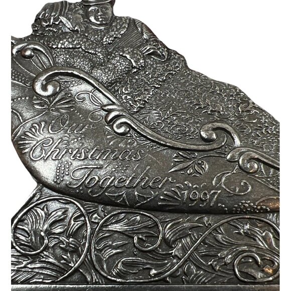 Hallmark - Our Christmas Together - Sleigh Ride - Metal 1997 Keepsake Ornament - Picture 6 of 8